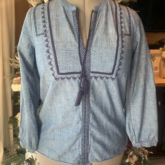 J Crew Mercantile Embroidered Top - Picture 1 of 9